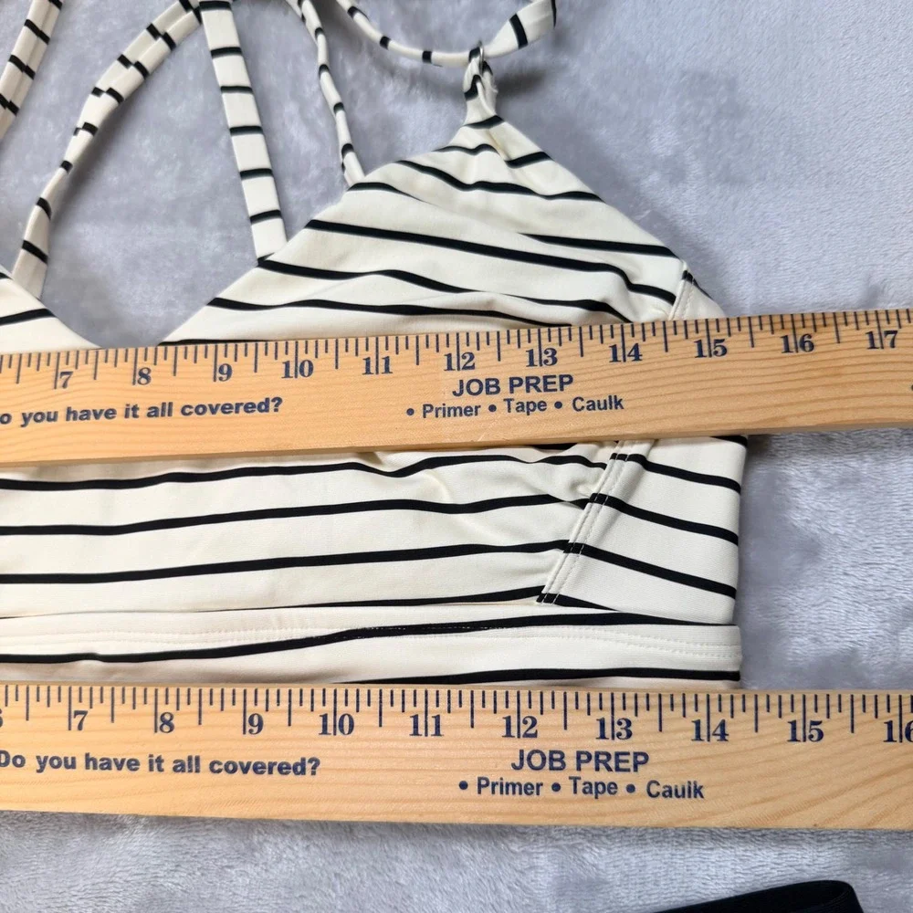 CALIA Striped Bikini Top and Time and Tru Swim Shorts Set Womens Large L 12-14